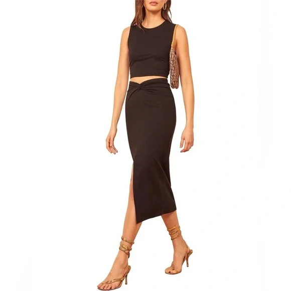 Reformation Rylan Two Piece Set Black - Picture 5 of 14